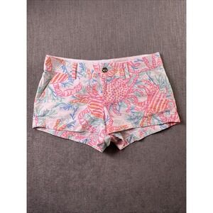 Lilly Pulitzer The Walsh Shorts Women 6 Multicolor Beach Casual Pockets Crab